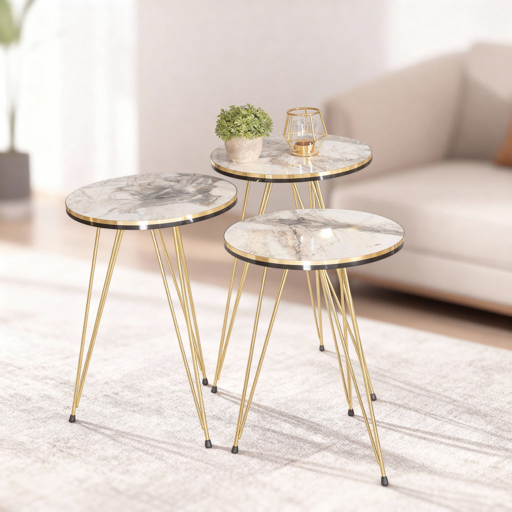 EleganceNest Trio Side Table Set