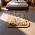 Rectangle Plush Jute Accent Rug