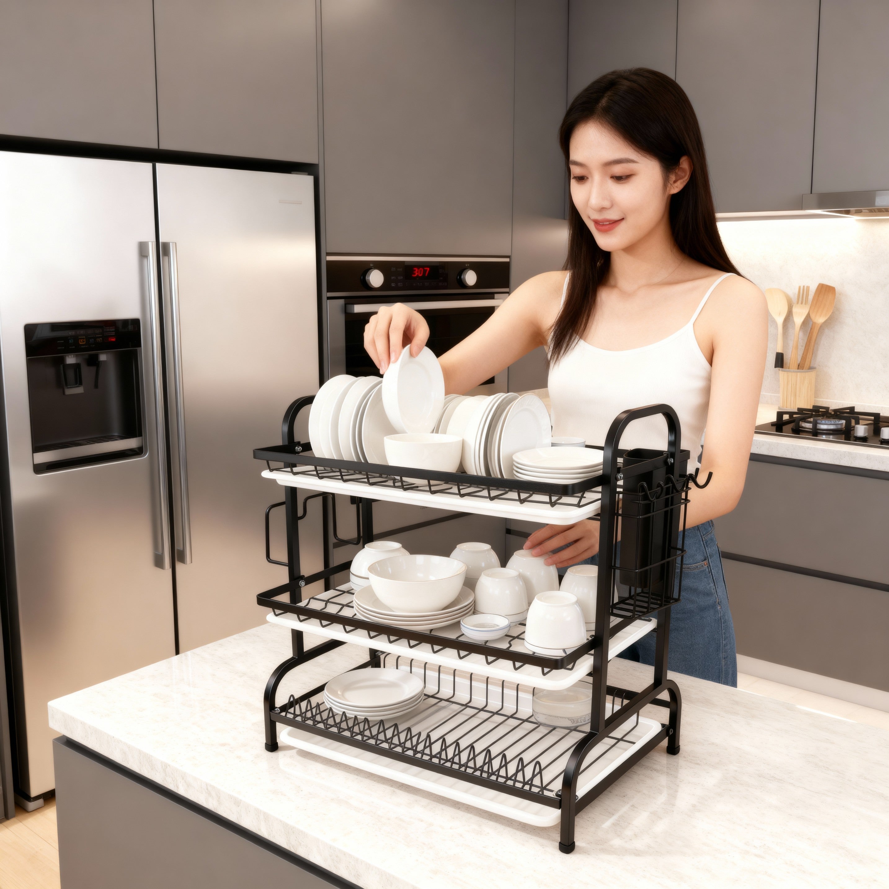 MaxiLift 3-Tier Dish Drying Rack
