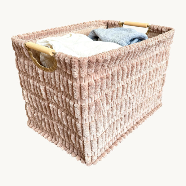 Plush Fabric Laundry Basket