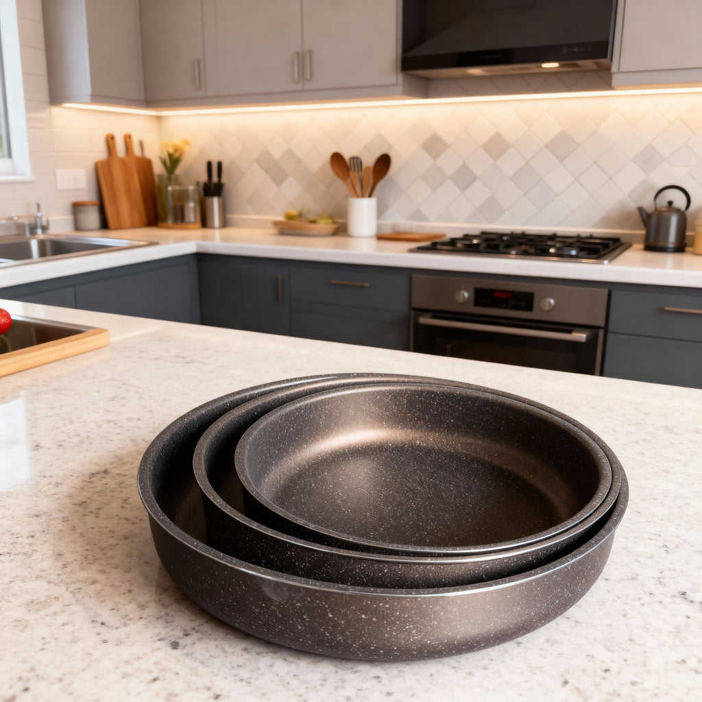Granite Round Baking Tray Set – 3 Pieces