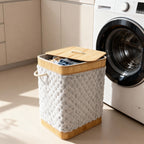 Plush Bamboo Laundry Basket