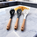 Silicone Pasta Server with Wooden Handle