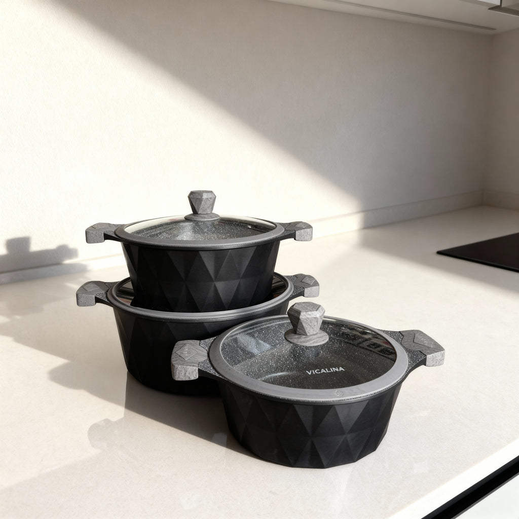 Geometric Granite Cookware Set