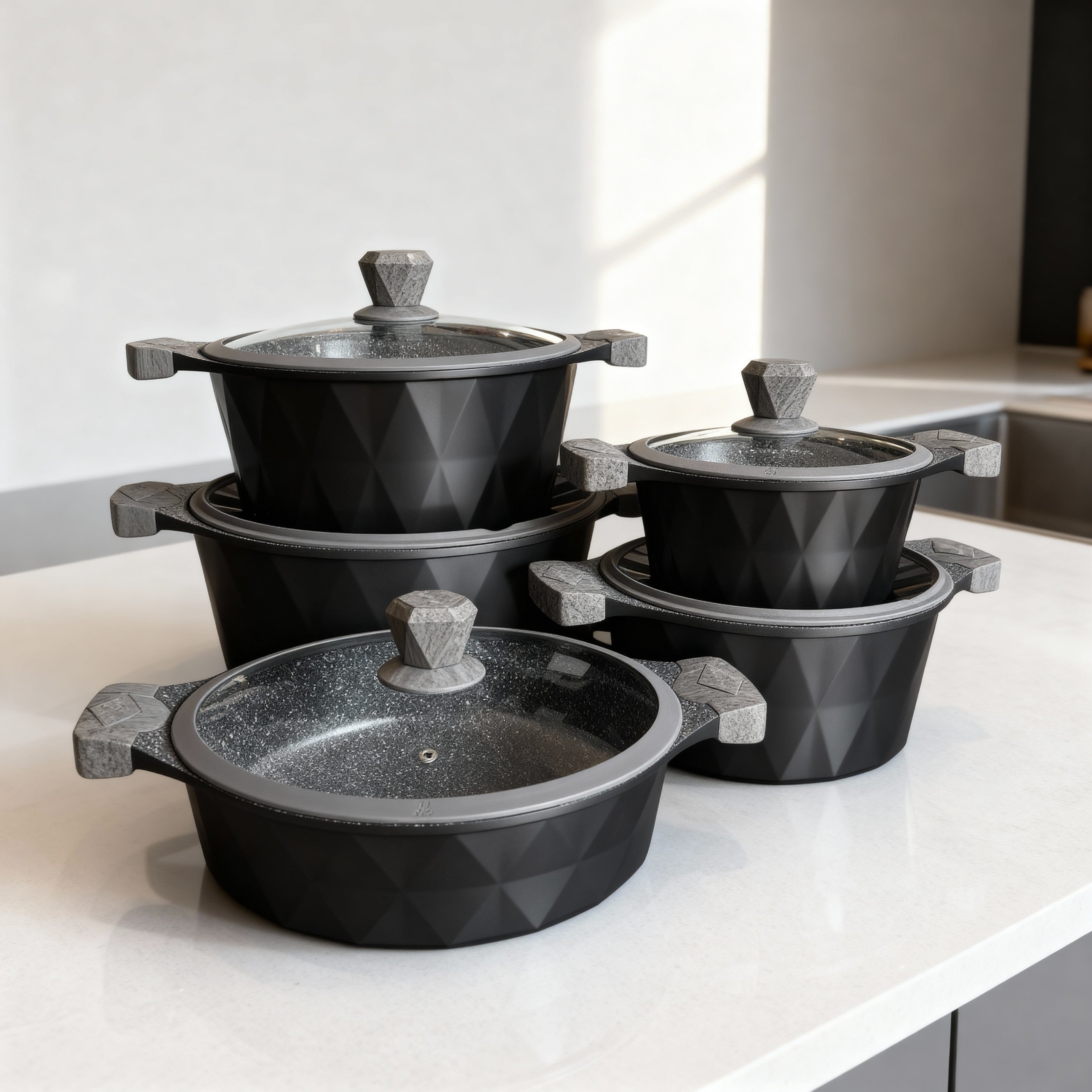 Geometric Granite Cookware Set