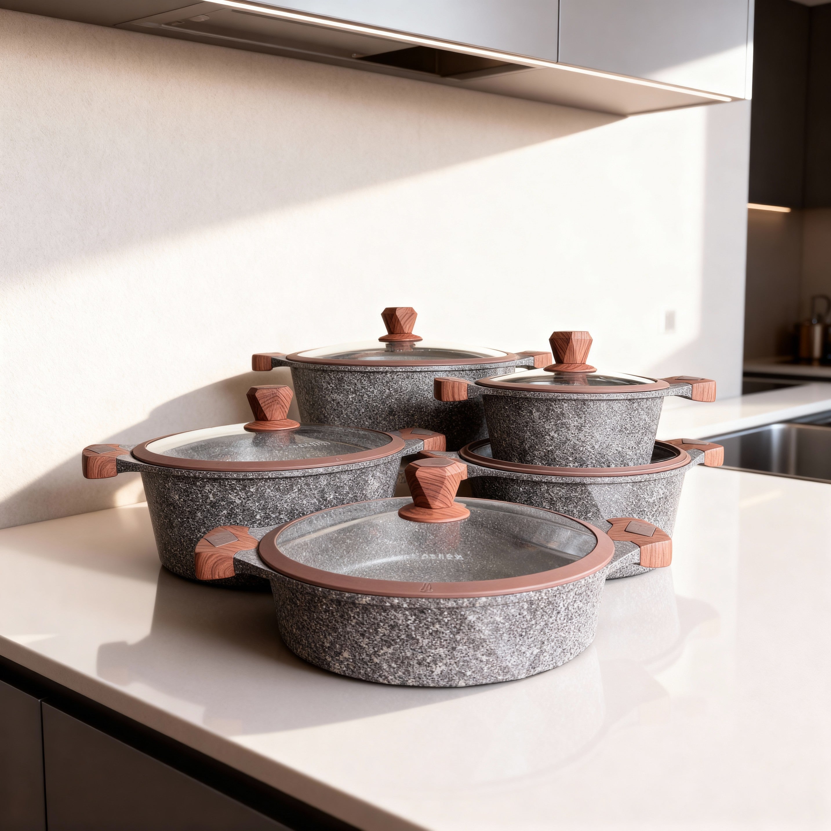 Granite Cookware Set – 5 Pieces