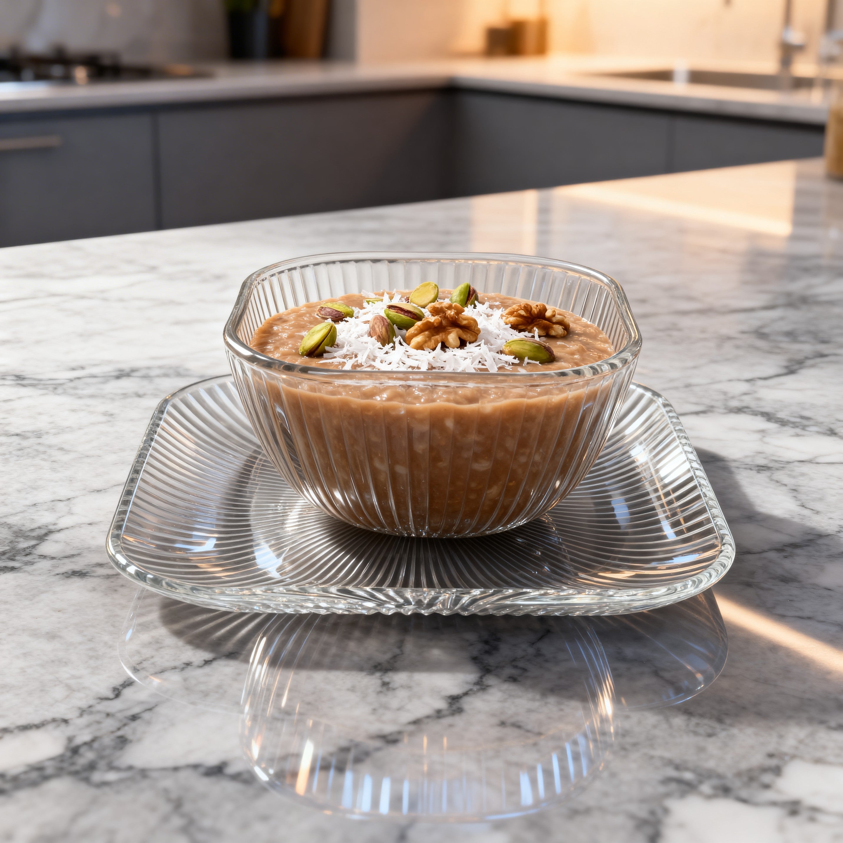 Crystal Glass Bowl &amp; Tray Set – 12 Pieces