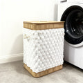Plush Bamboo Laundry Basket