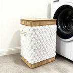 Plush Bamboo Laundry Basket