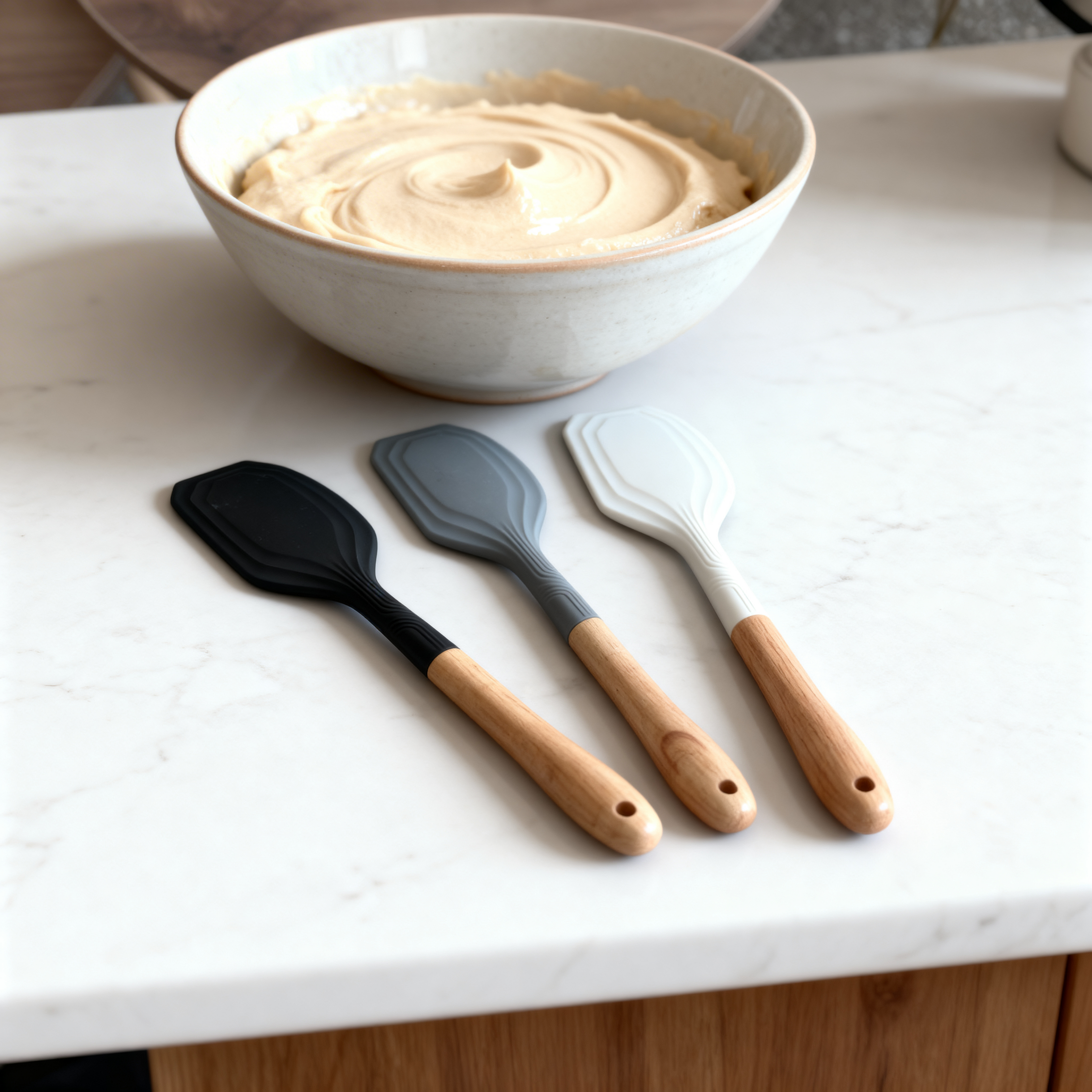 Silicone Scraper Spatula with Wooden Handle